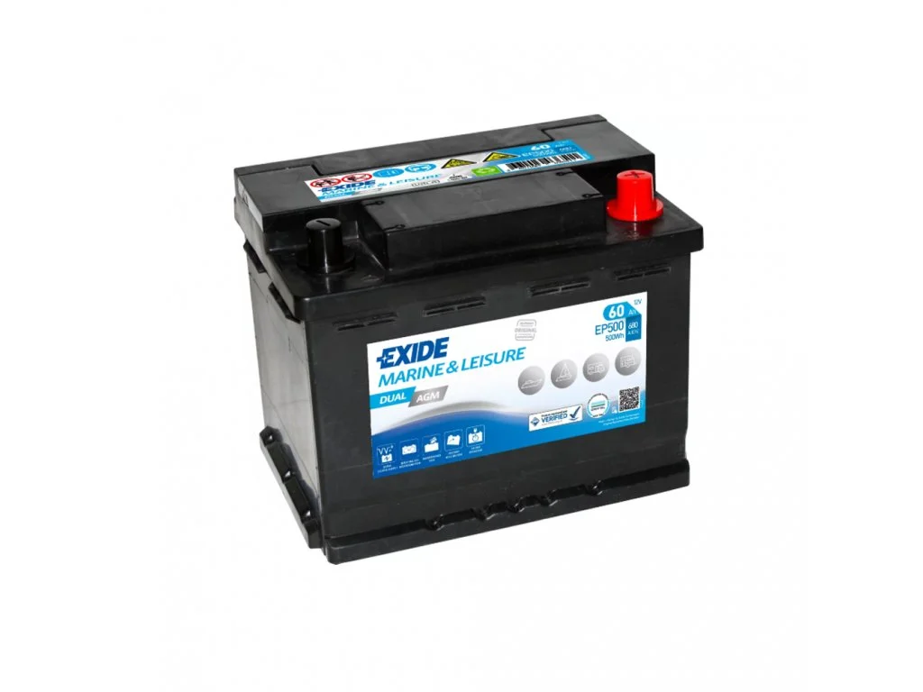 bateria exide ep500 dual agm 60 ah 1